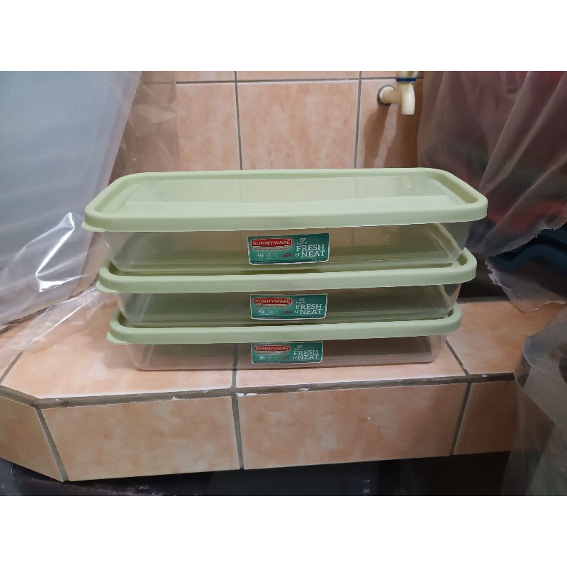 3pcs set 1.2L Rectangular flat food keeper food container microwavable ...