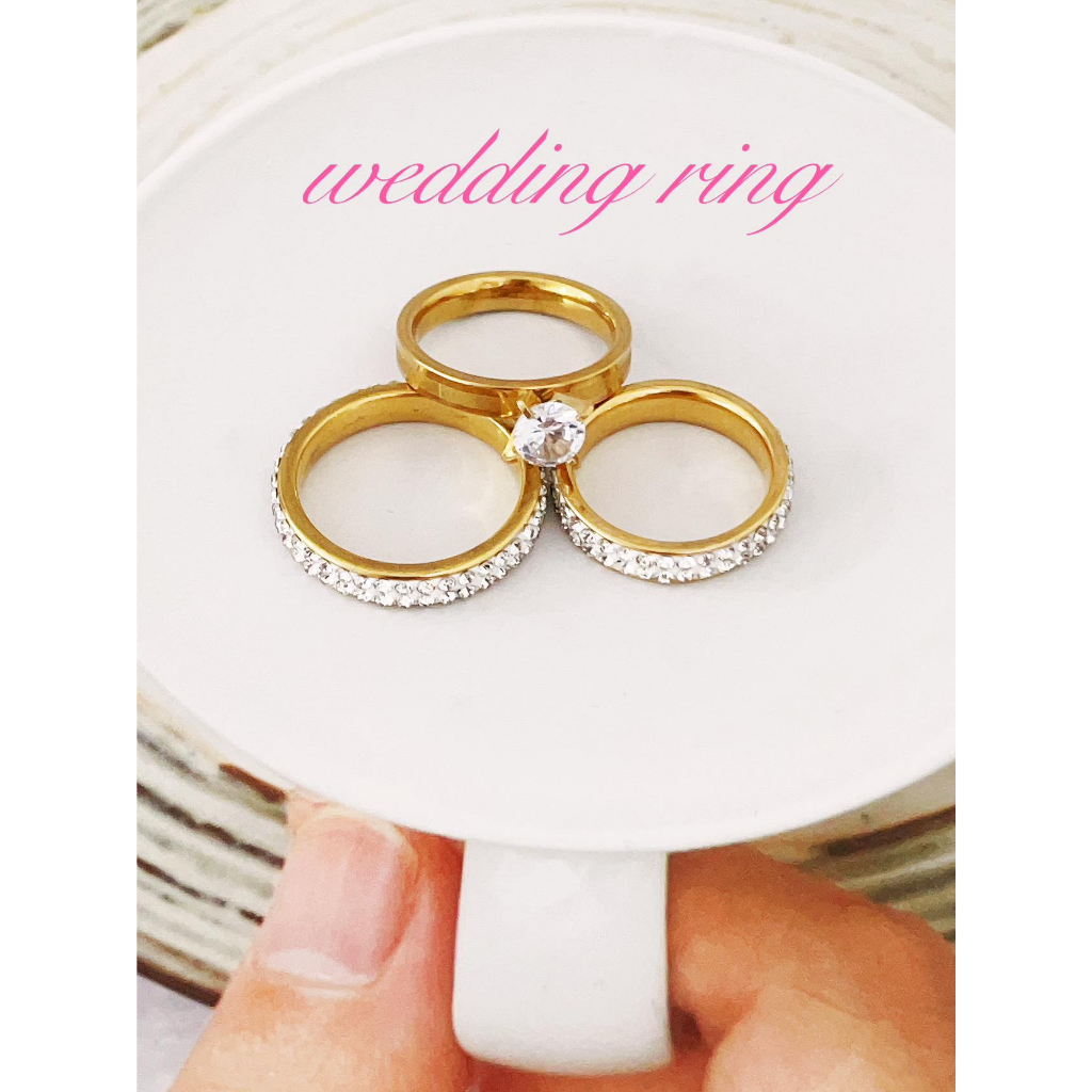 3pcs couple wedding rings for ladies men love rings Shopee Philippines