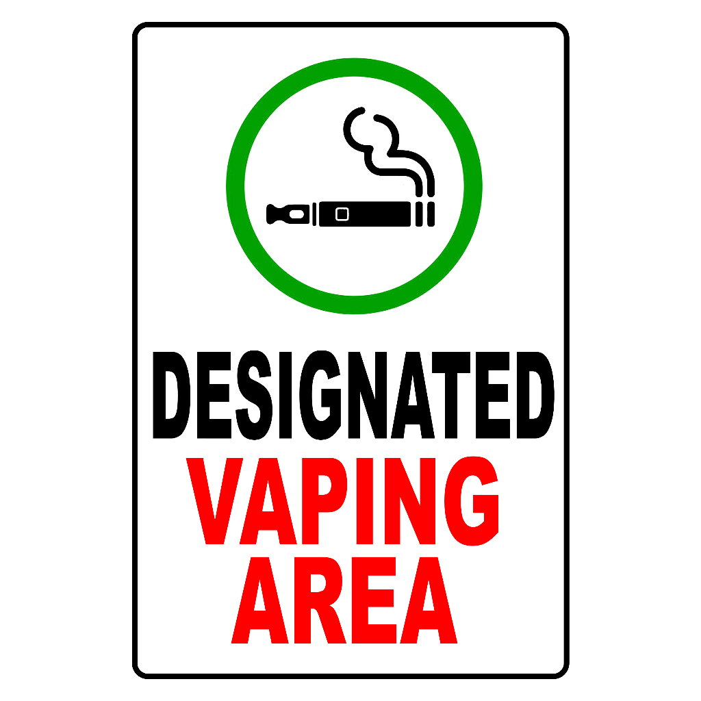 SIGN DESIGNATED VAPING AREA SIGNAGE PVC TYPE WATERPROOF AND NON-FADING ...