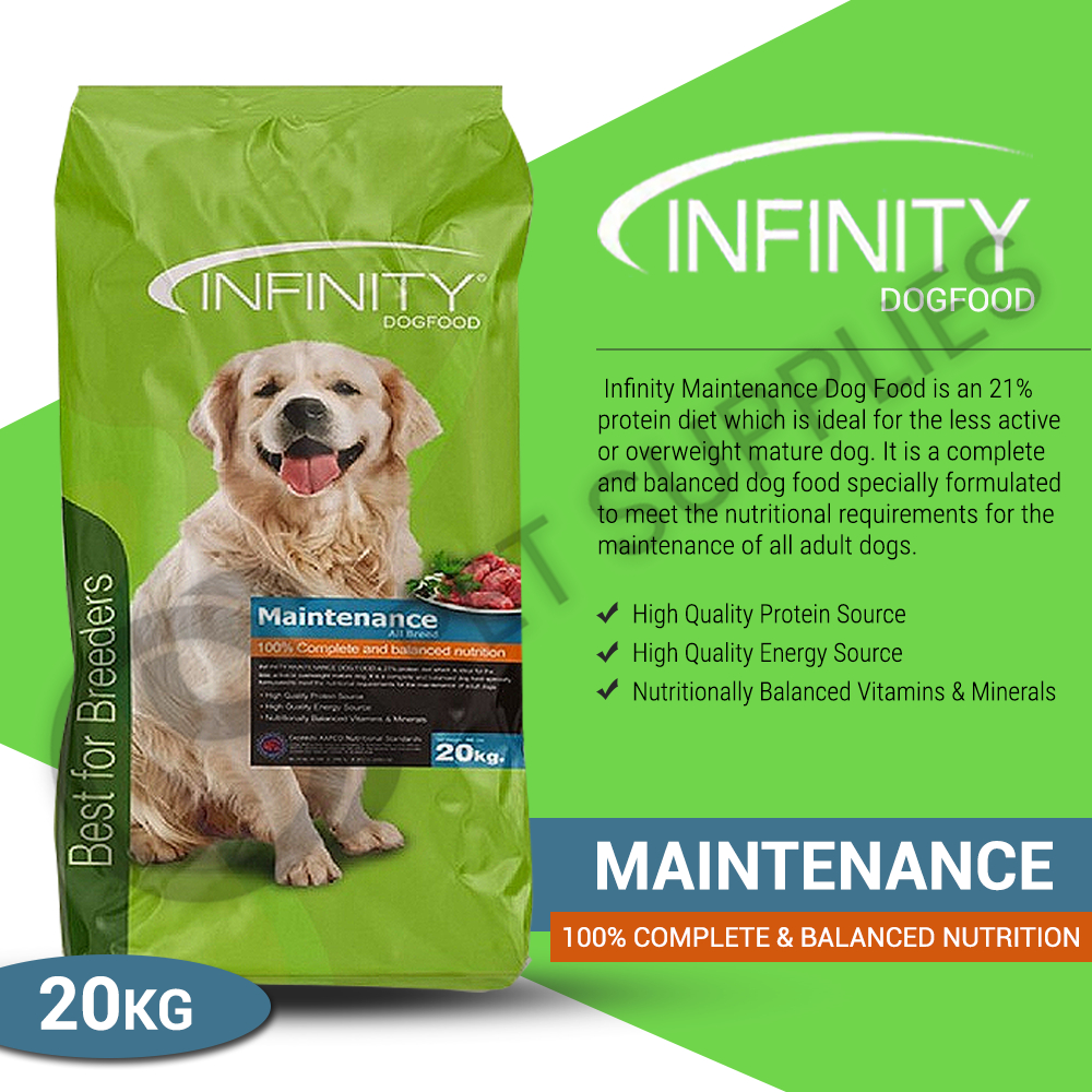 BOB-20kg Infinity Dog Dry Food Maintenance For All Breeds Complete ...