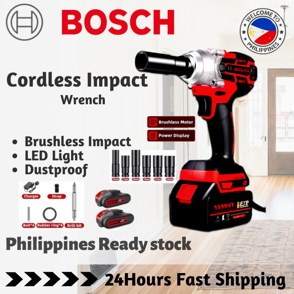 Bosch Impact Wrench 1599VF 3in1 880N.m 6 Size Cordless Electric Impact