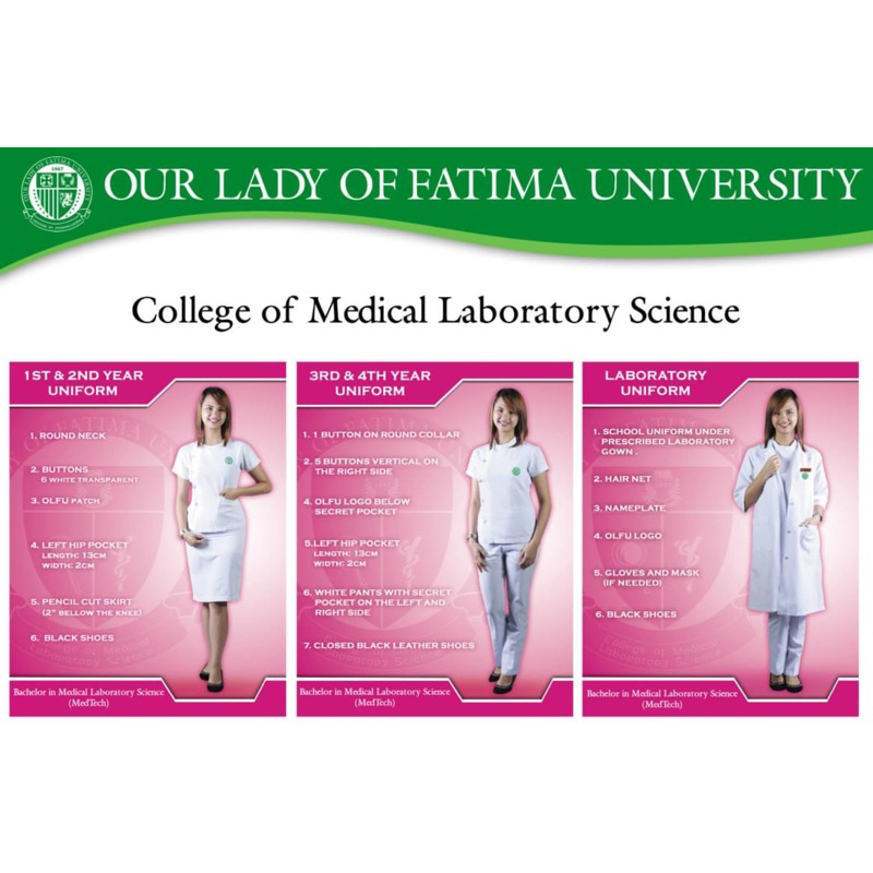 OLFU FEMALE MEDTECH UNIFORM_OUR LADY OF FATIMA UNIVERSITY Shopee
