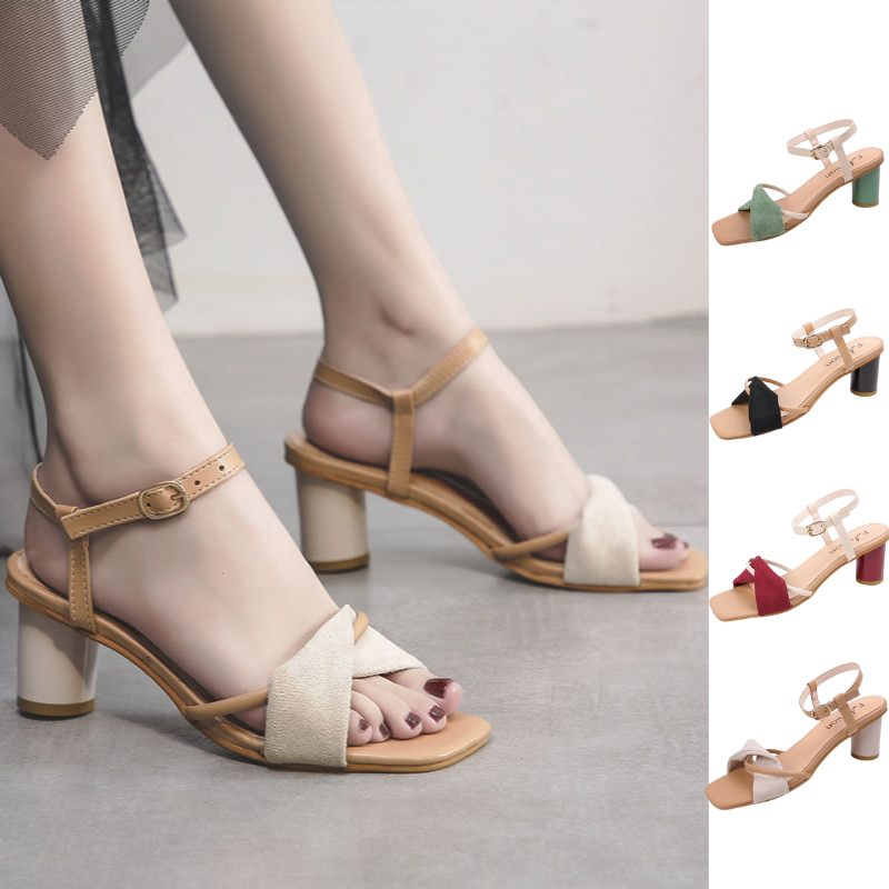 Fashion Sandals Women's High Heel Sandals Chunky Heel Sandals Korean