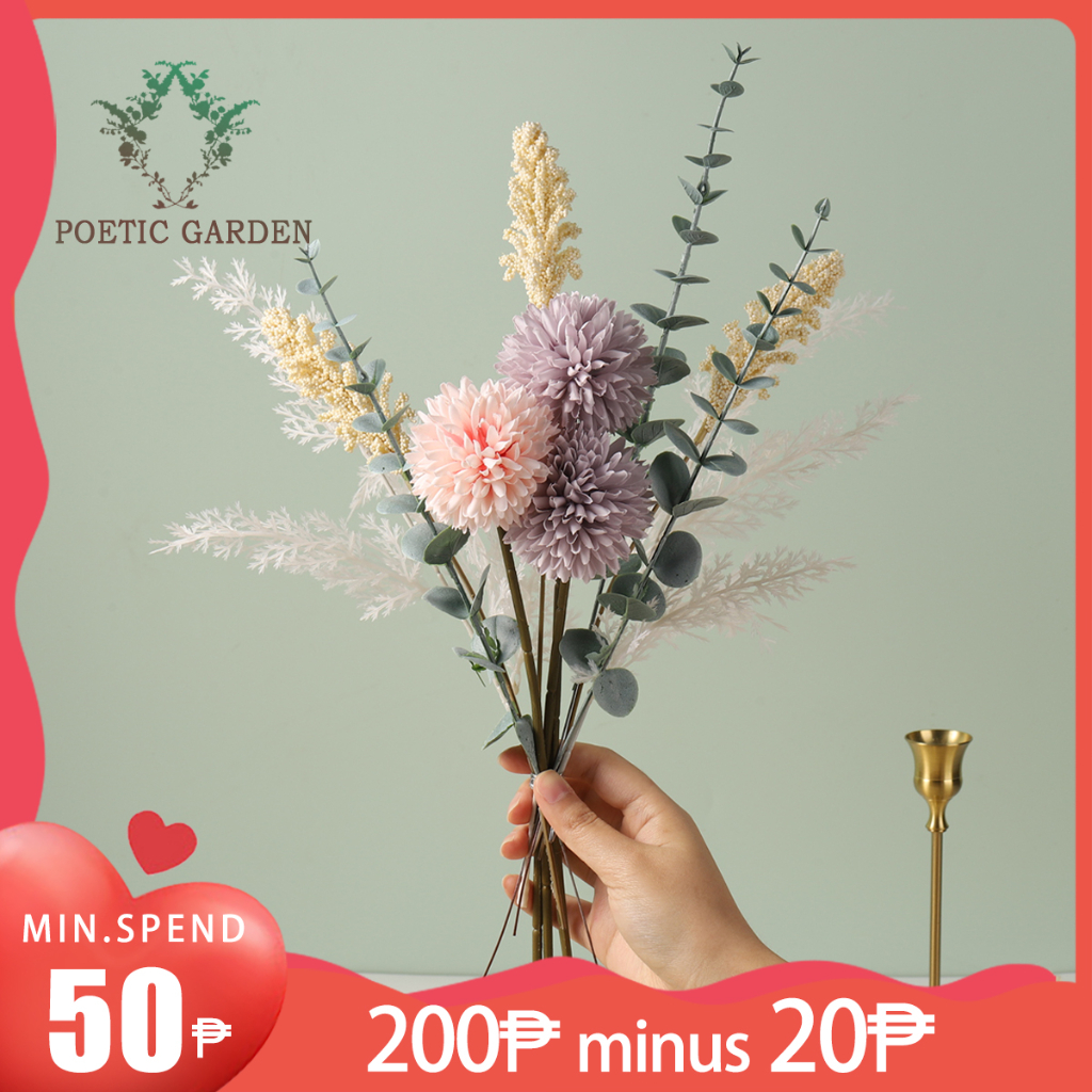 pampas grass Decoration Faux Pampas Grass Fake Flowers Leaves DIY