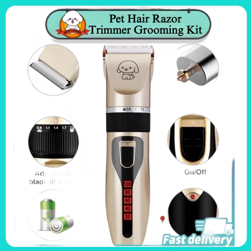 Professional Rechargeable Pet Cat Dog Hair Razor Trimmer Grooming Kit ...