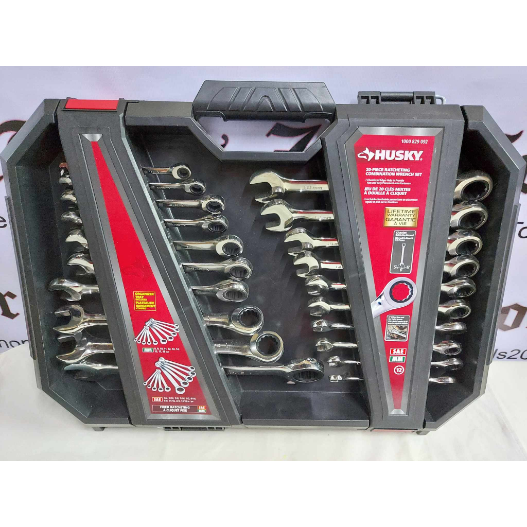 Husky 20piece combination ratcheting wrench set SAE/MM Shopee
