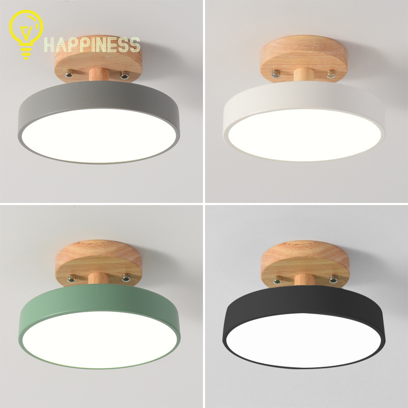 LED Ceiling Light Nordic Simple Macaron Wood Chandelier for Corridor ...