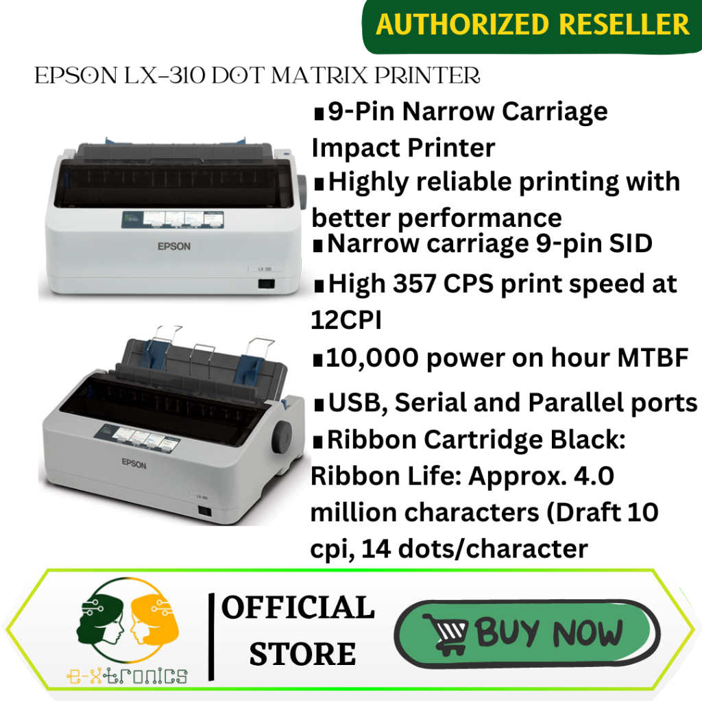 Epson Lx 310 Dot Matrix Printer Shopee Philippines