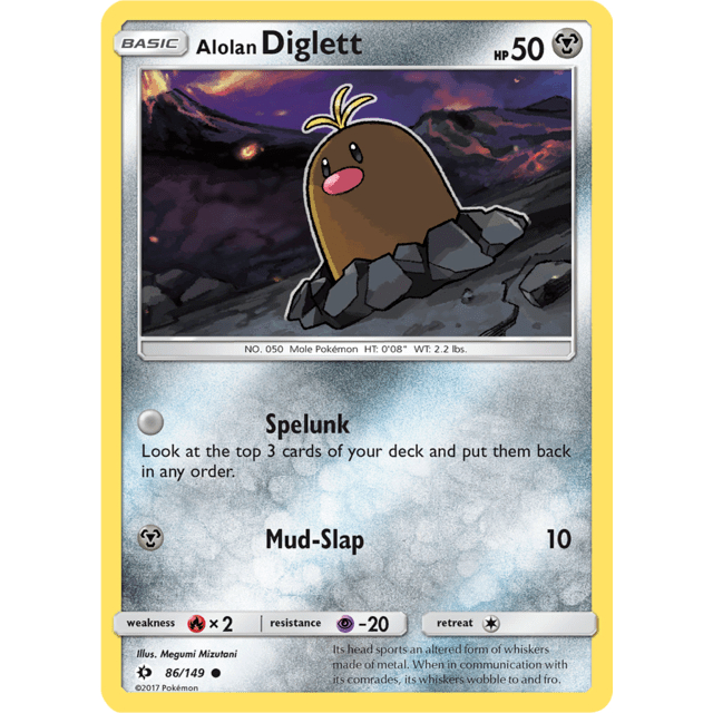 Diglett & Dugtrio (Alolan Forms) Pokemon Cards TCG ( 1st Gen Pokemon ...