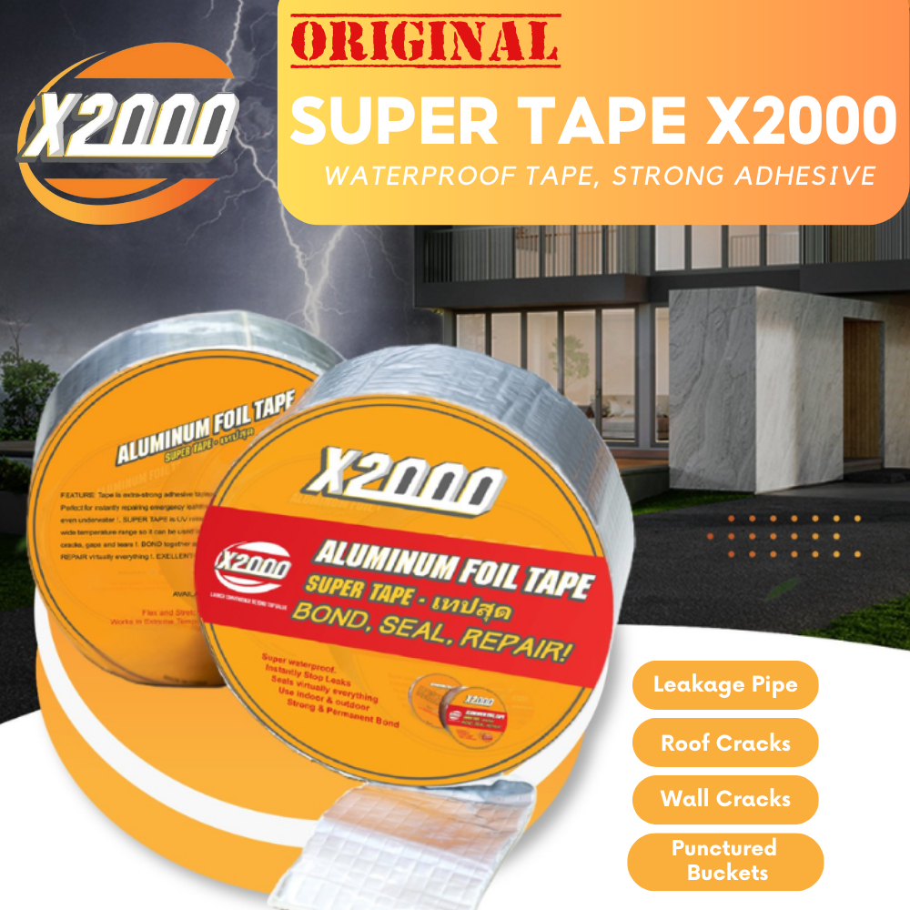 (Authentic) Super tape X2000 Self Adhesive Waterproof Tape, Aluminum