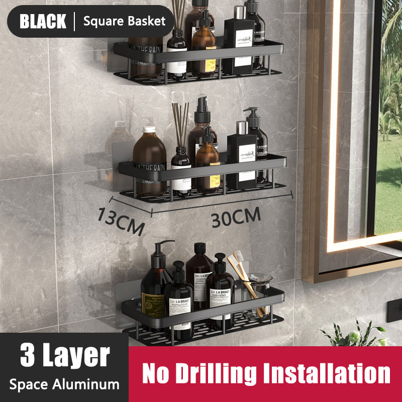 NOTTY Bathroom Shelf Organizer Perforation-Free Shower Storage Rack ...