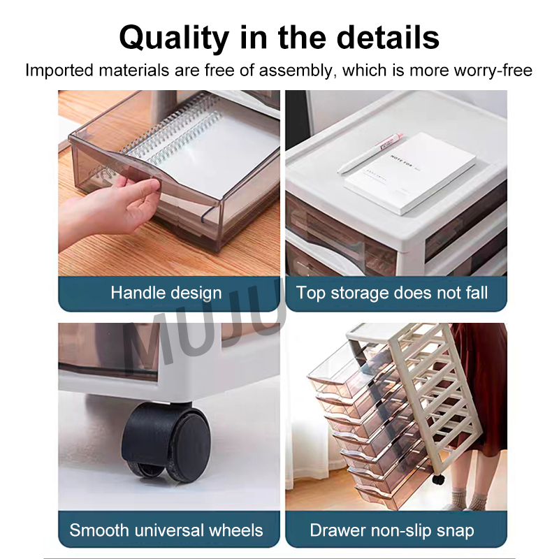 MUJU Paper organizer drawer Office File Storage Cabinet With Wheel ...