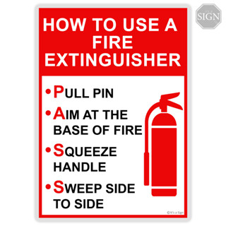 How to Use a Fire Extinguisher PASS Instruction Sign - Laminated ...