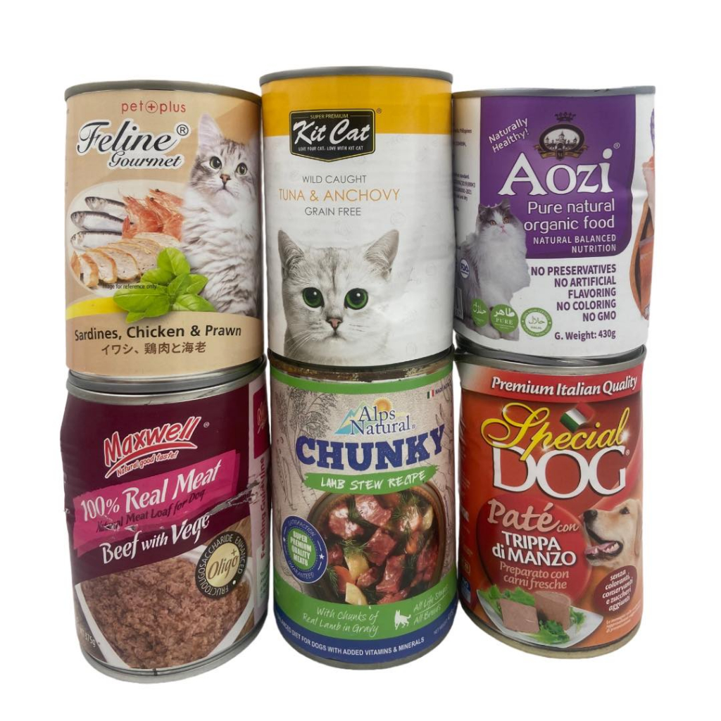 400g Pet Wet Can Food Random Dent Rust Assorted Cans for Dog Cat Dogs