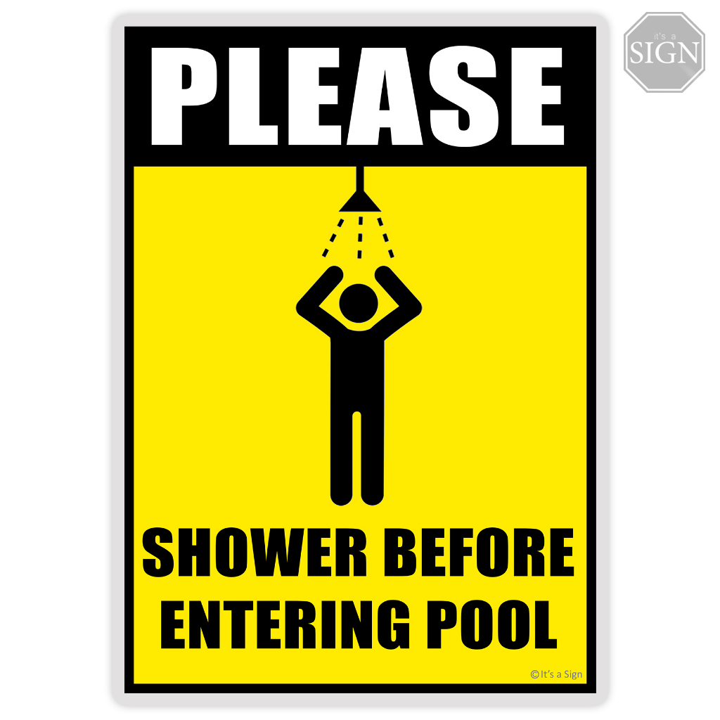 Shower Before Entering Pool Sign Laminated Signage A4 Size Shopee