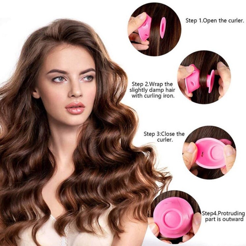 10pcs/set silicone rubber hair curling non heat hair curler hairdressing accessories natural