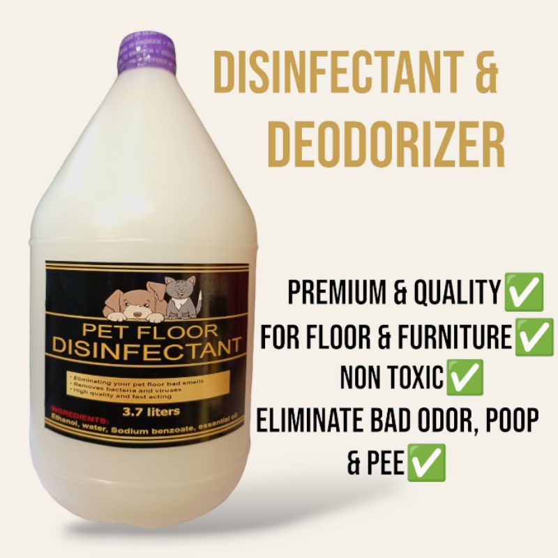 Pet floor quality disinfectant/ Poop and pee deodorizer (3.7 liters