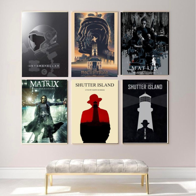 interstellar inception matrix shutter island movie poster room wall ...