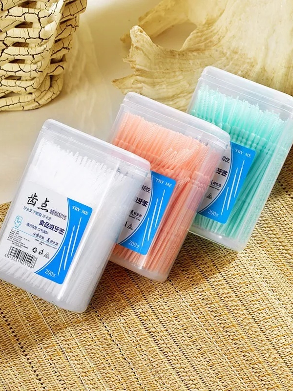 200pcs Double Head Tooth Floss Dental Floss Plastic lnterdental ...