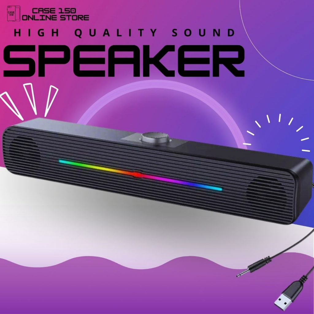 PC Speaker Audio for Computer Desktop Phone USB AUX Wired Long Bass ...