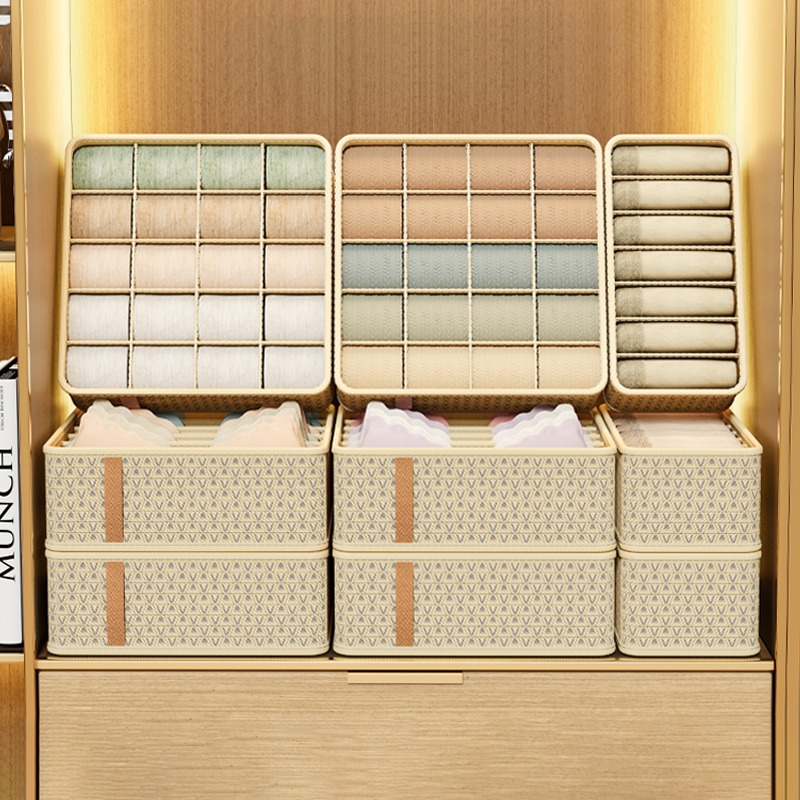 Underwear and socks storage box drawer type finishing box compartment ...