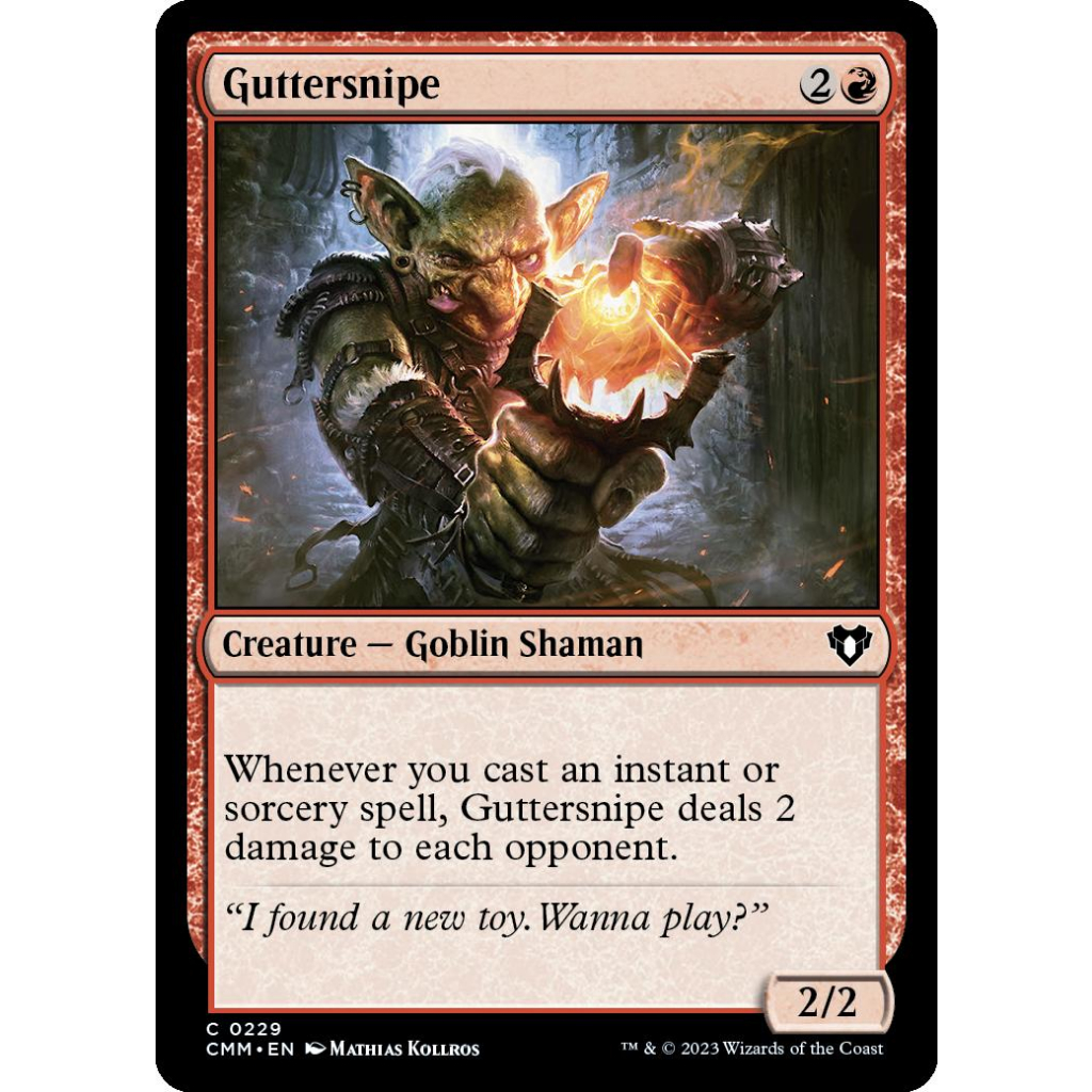 Guttersnipe Common Commander Masters Magic the Gathering Trading Card