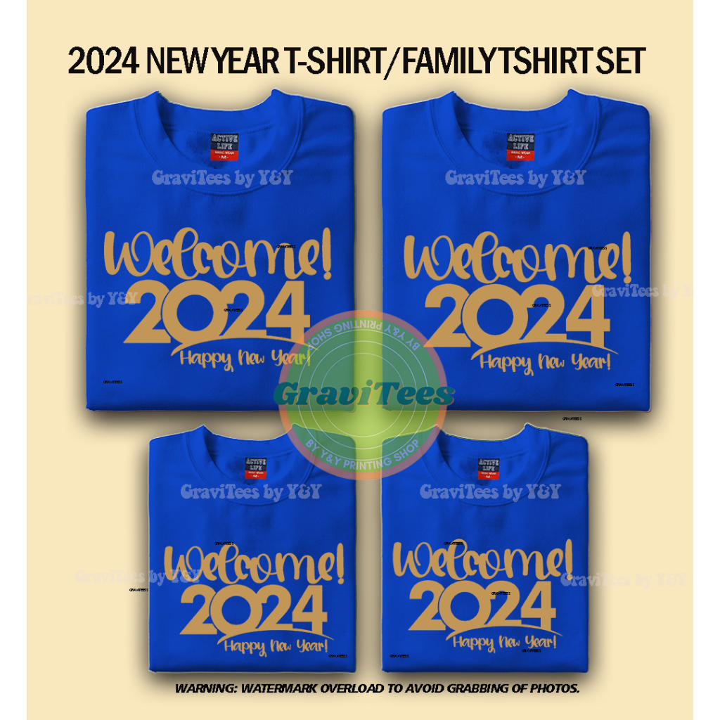 NEW YEAR 2024 2024 FAMILY TSHIRT SET UNISEX SOLD PER