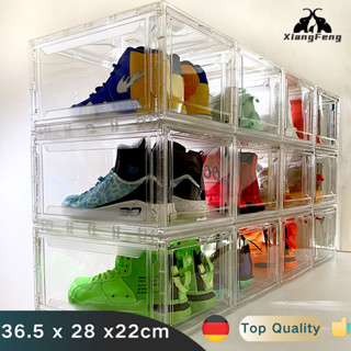 Upgrade Sturdy Durable Shoe Organizer, 6 Pack Plastic Shoe Storage Boxes  with Magnetic Door, Clear Shoe Boxes Stackable for - AliExpress