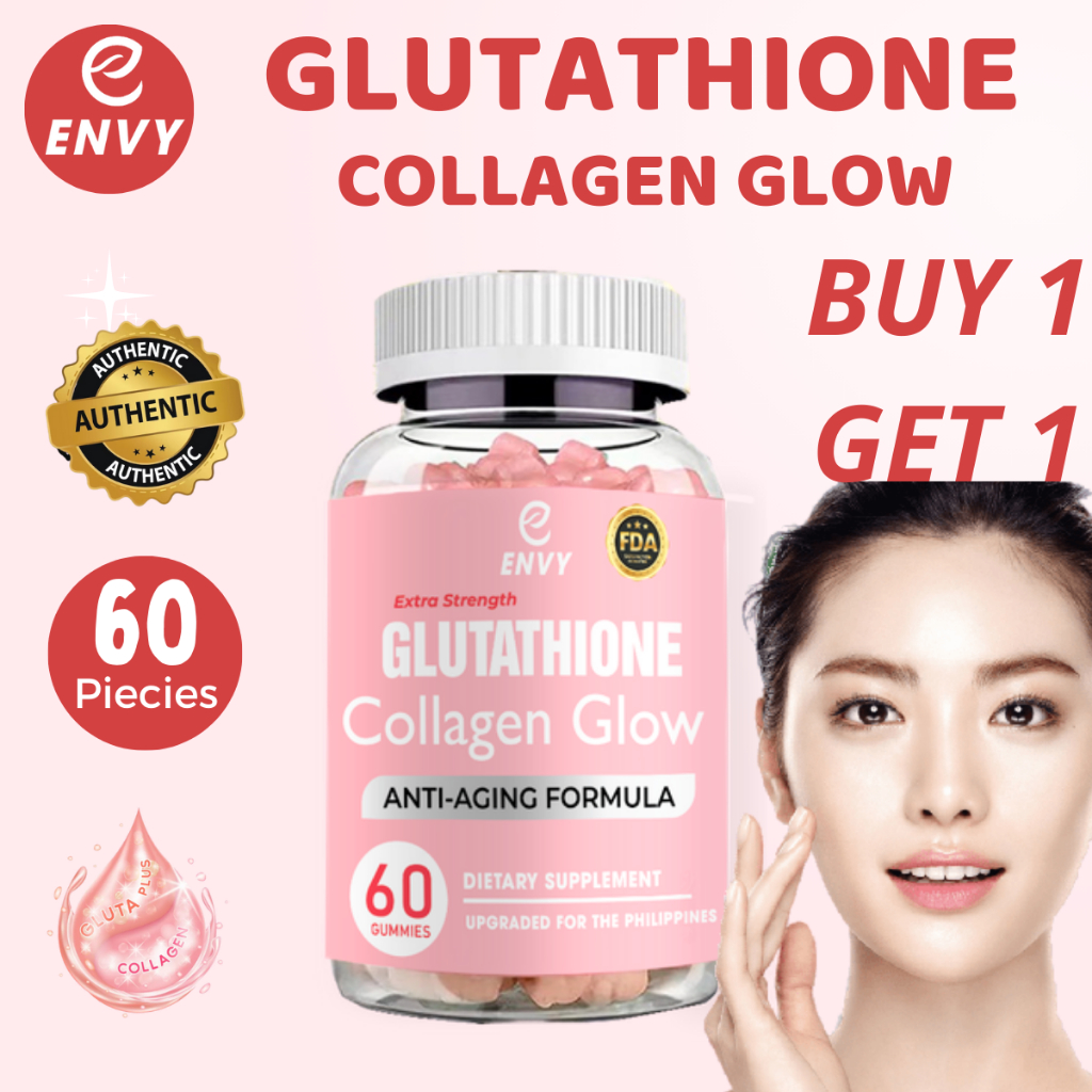 Envy glutathione collagen glow gummies white and glow skin collagen ...