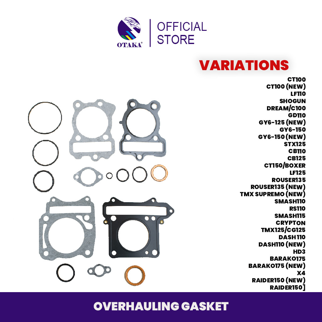 (OTAKA) OVERHAULING GASKET for VARIOUS MODEL AND BRAND of Motorcyle ...