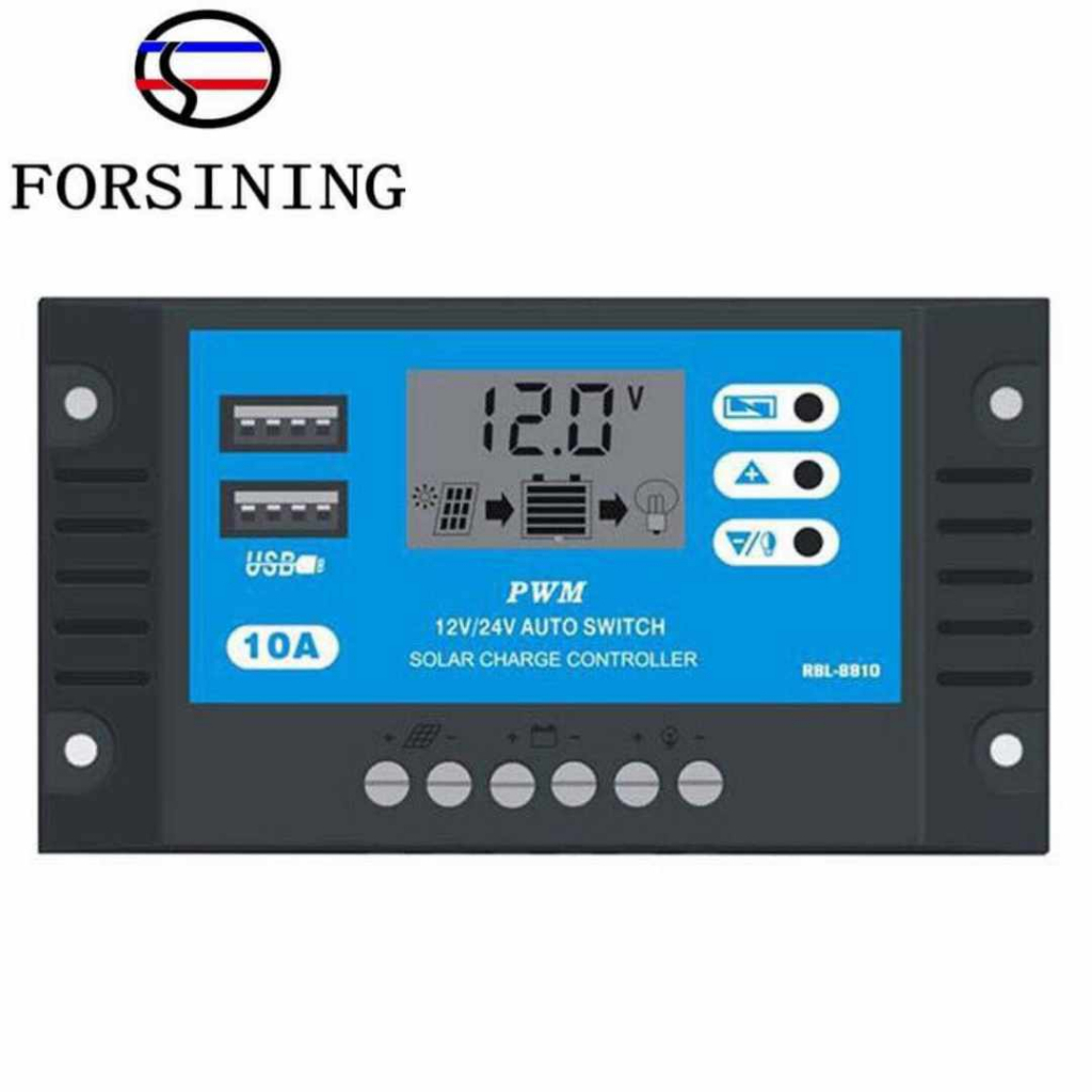 10A/30A 12V 24V LCD Display PWM Solar Charge Controller Dual USB Solar ...