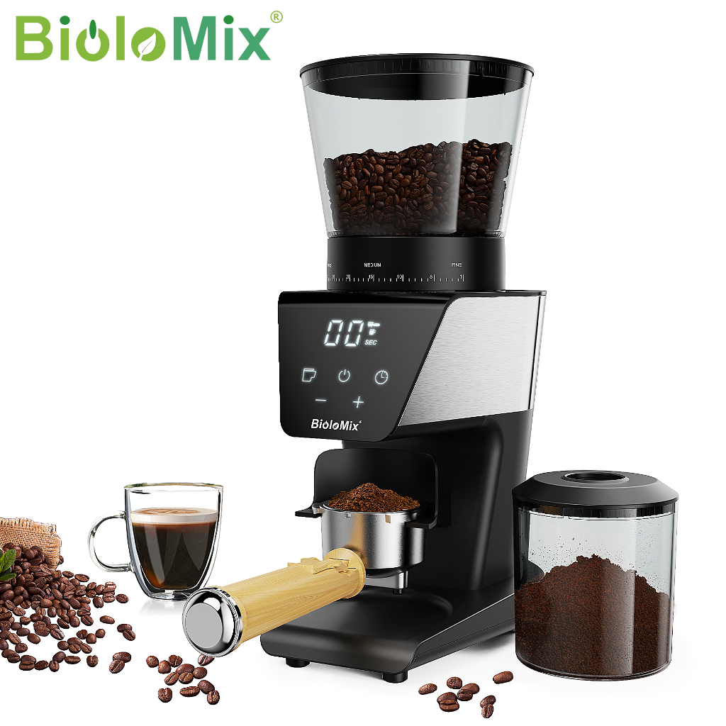 BioloMix Automatic Burr Mill Electric Coffee Grinder with 30 Gears for