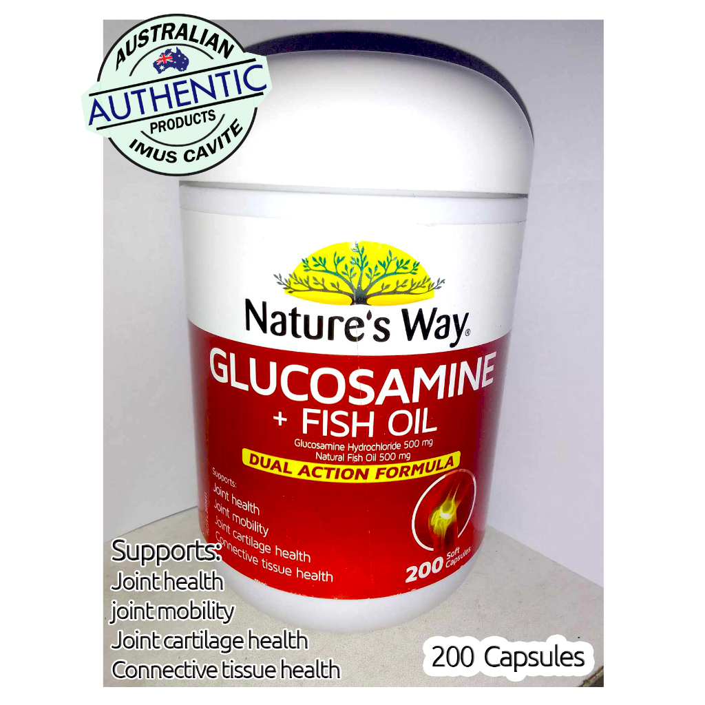 Nature's Way GLUCOSAMINE + FISH OIL Dual Action Formula (200Capsules
