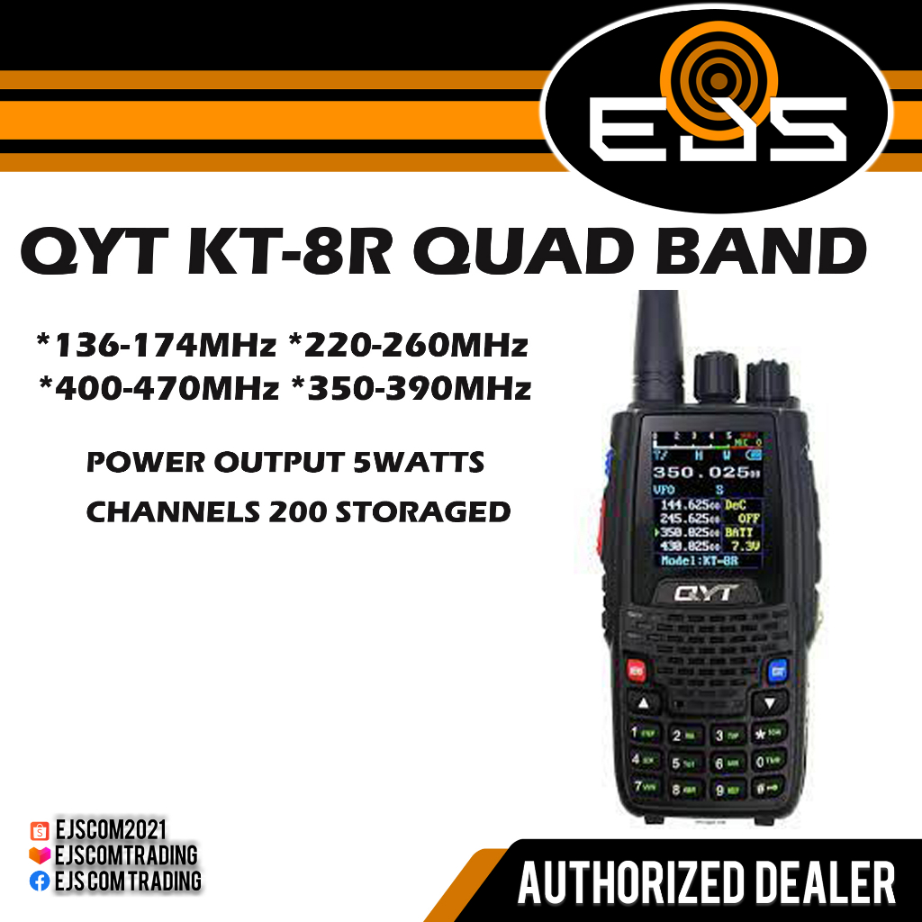 QYT KT-8R QUAD BAND PORTABLE RADIO 5WATTS | Shopee Philippines