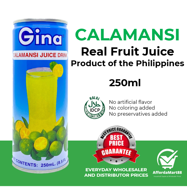 Gina Calamansi Juice Drink 250mL (1 Can) Shopee Philippines