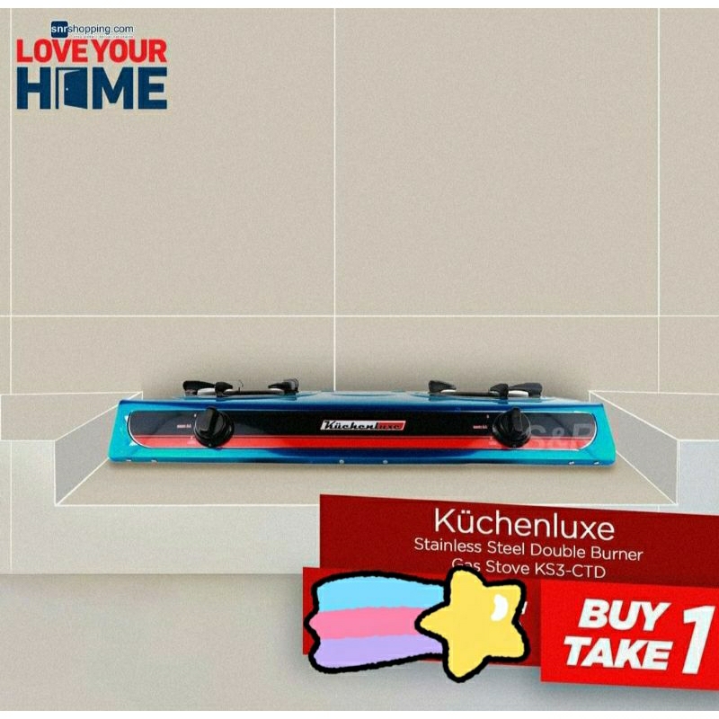 S&R BUY 1 TAKE 1 Kuchenluxe Stainless Steel Double Burner Gas Stove KS3