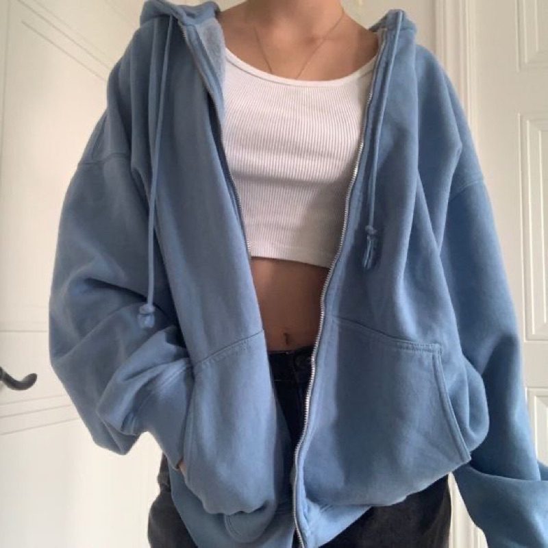 Brandy Melville Christy Hoodie Oversized Jacket Sweatshirt Vintage