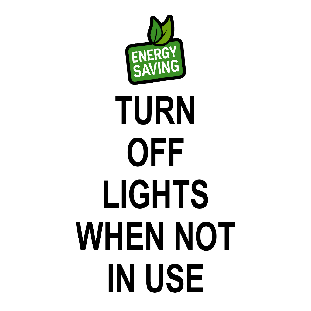 SIGN REMOVE PLUG TURN OFF LIGHTS WHEN NOT IN USE WATER NOT SUITABLE FOR ...