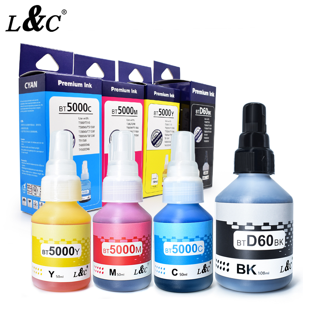 L&C Ink BTD60 BT5000 Dye Ink Refill For Brother Printer DCP-T420W/T710W ...