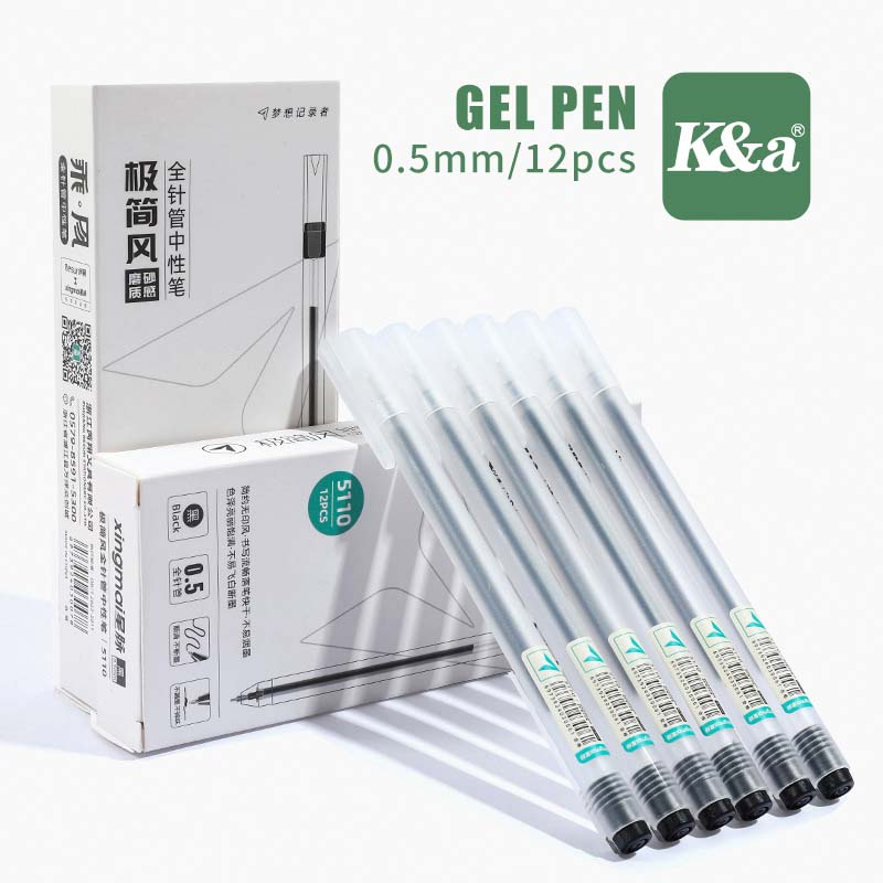 K&A Gel Pen 0.5mm Black Ink Sign Student Test Writing Stationery School ...