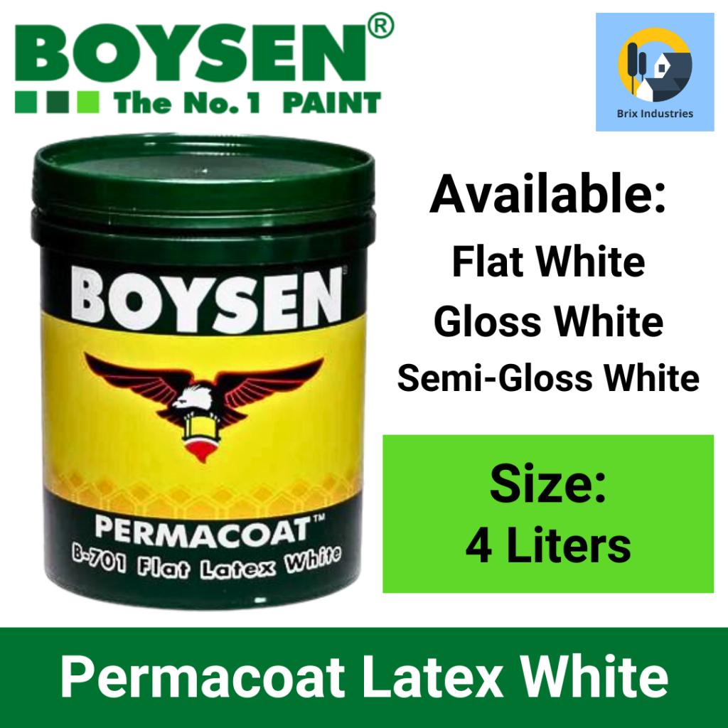 Boysen Permacoat Flat Semi Gloss And Gloss Latex White Liters