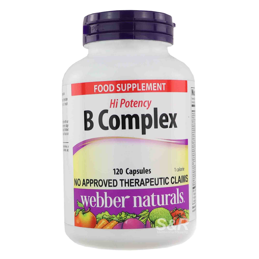 Webber Naturals Hi Potency B Complex Food Supplement 120pcs | Shopee ...