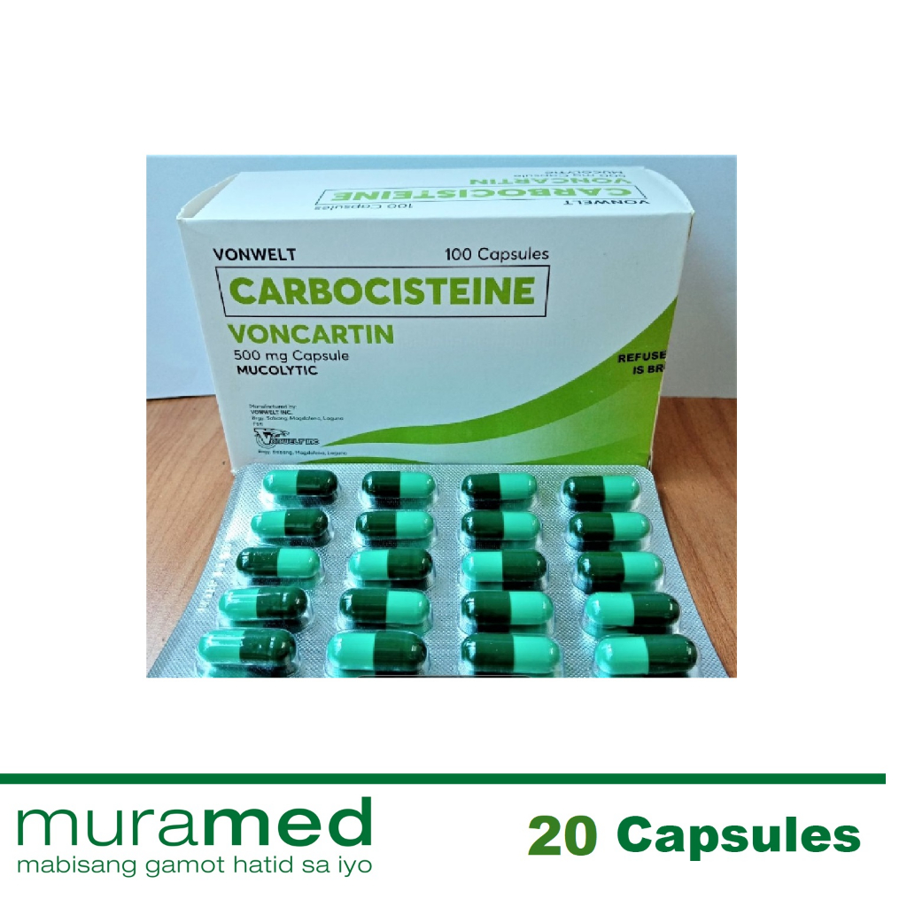 Voncartin Carbocisteine Capsule 20 Pcs Shopee Philippines