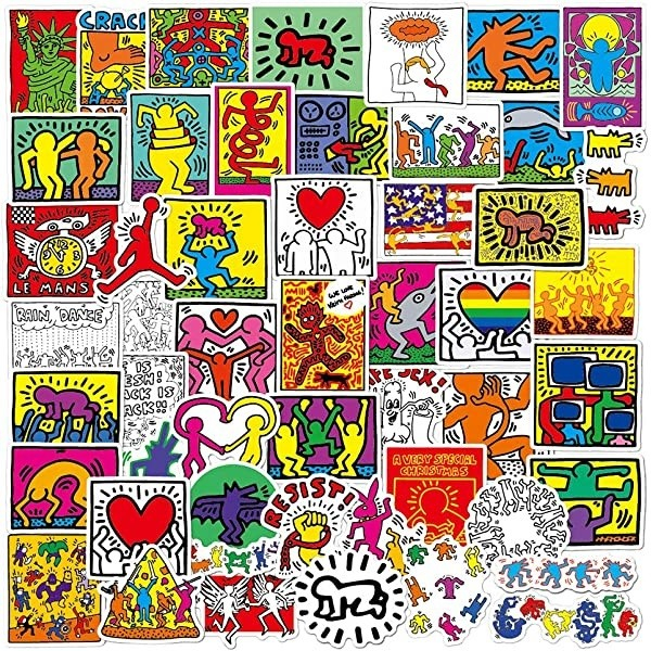 SP87 50PCS Keith Haring Graffiti Stickers S706 Stickers Guitars Laptop ...