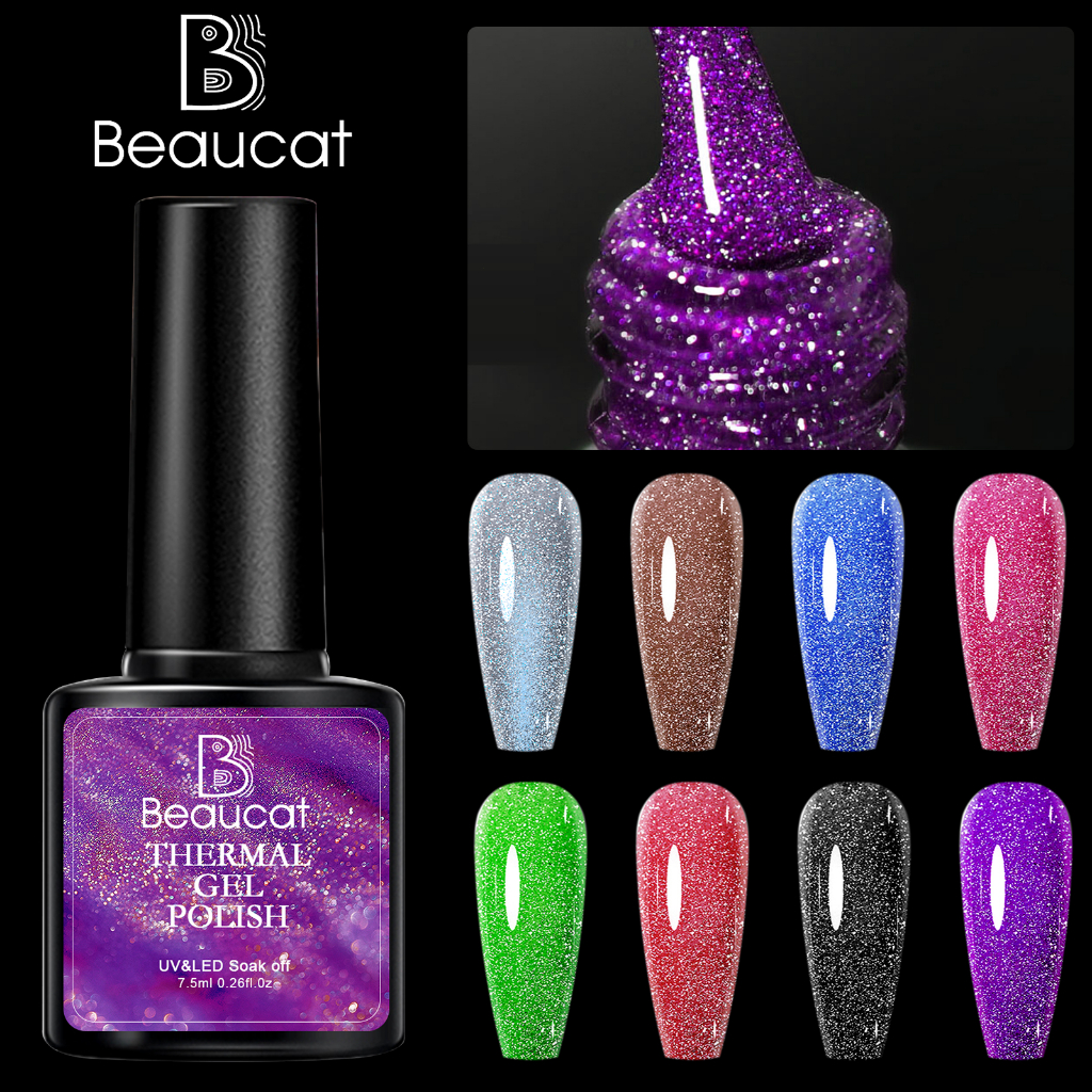 Beaucat New Arrival 8 best-selling glitter nail polish gel sequin nail ...