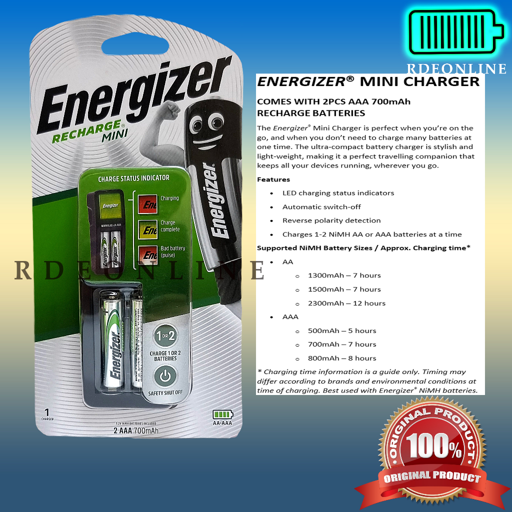 ENERGIZER RECHARGEABLE BATTERY CHARGER PRO (CHPRO) / MINI (CH2PC4