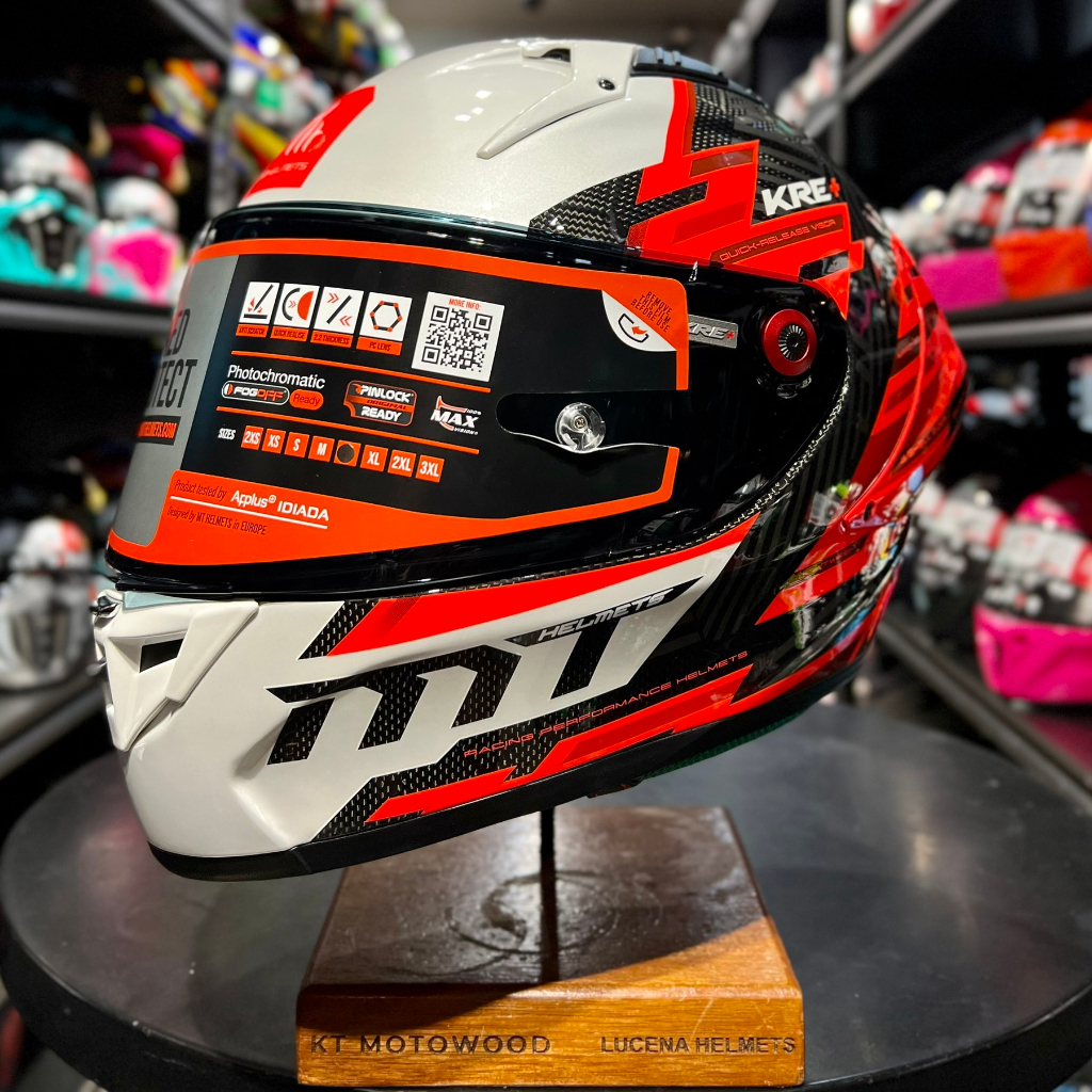 MT KRE+ Carbon Full Face Single Visor Helmet For Motorcycle (Free Clear  Visor)