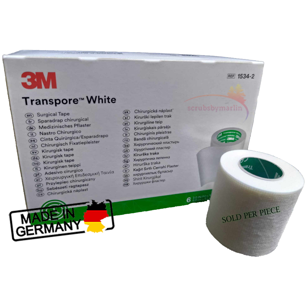 3M Transpore White Medical Tape, 2 inch x 10 yd (5 cm x 9.1 m) [1pc