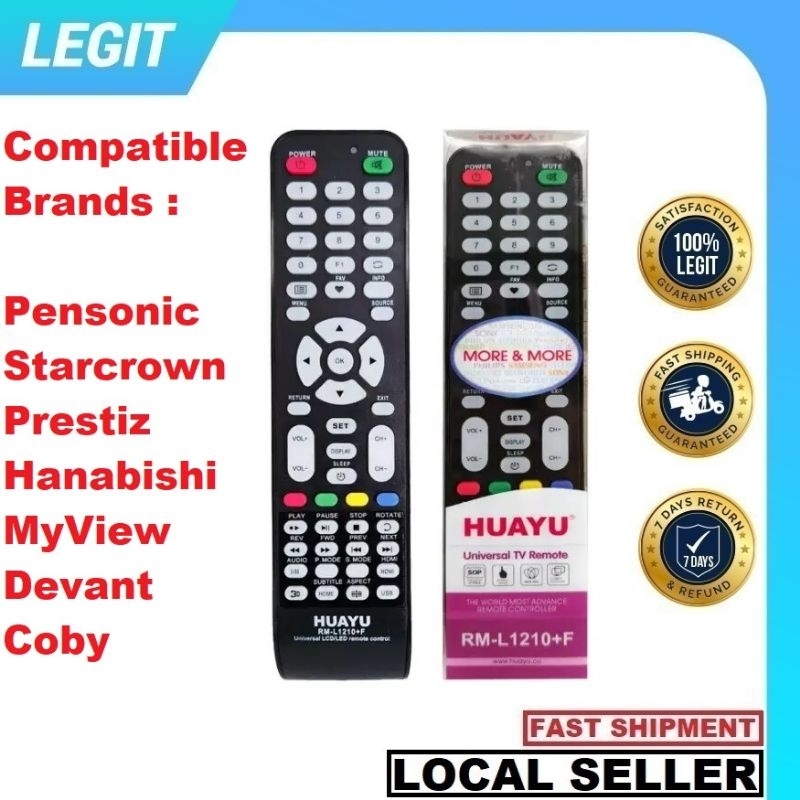 For Huayu Universal LCDLED TV Remote Control RML1210+F Pensonic