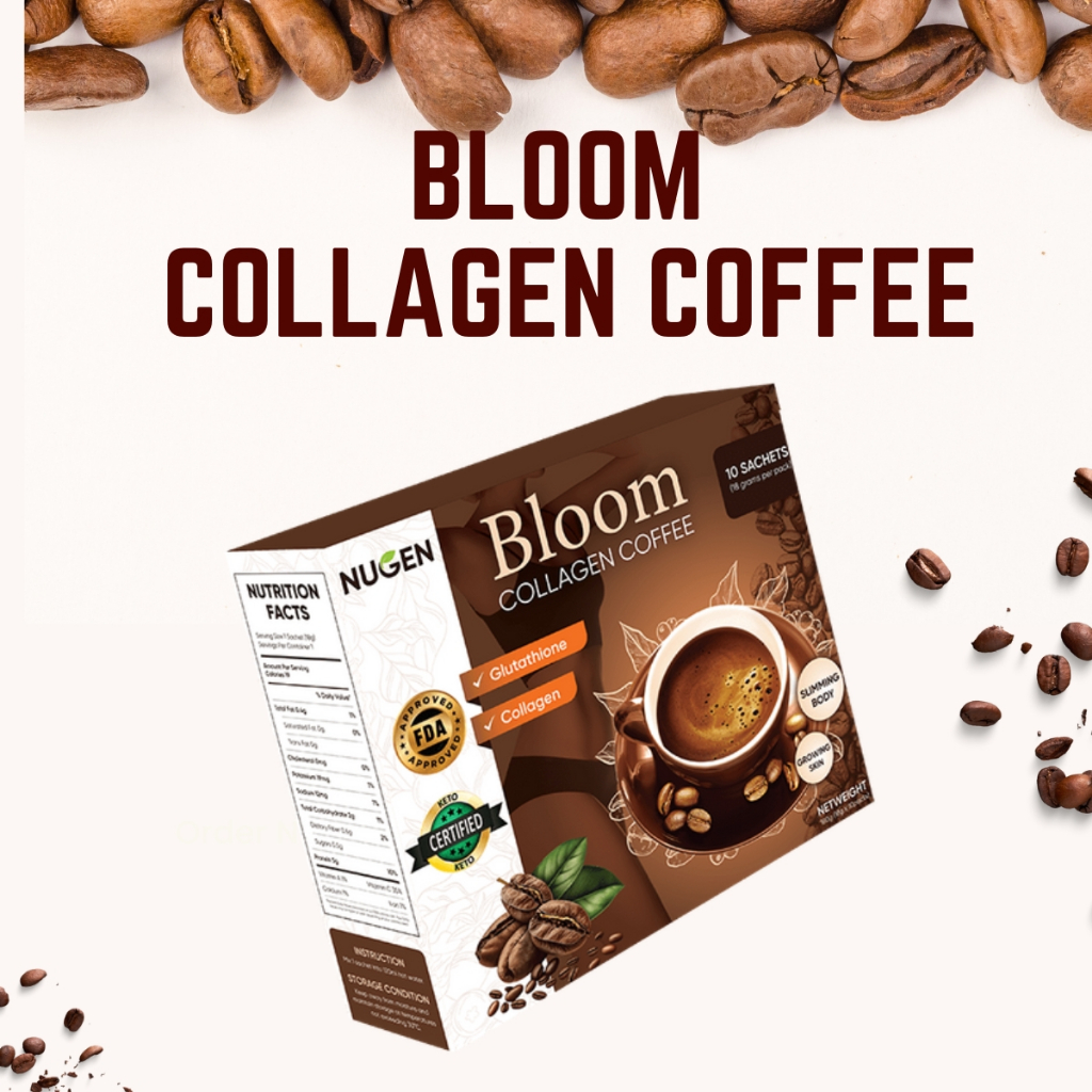 Bloom Collagen Coffee Slimming Coffee Whitening Detox Premium with